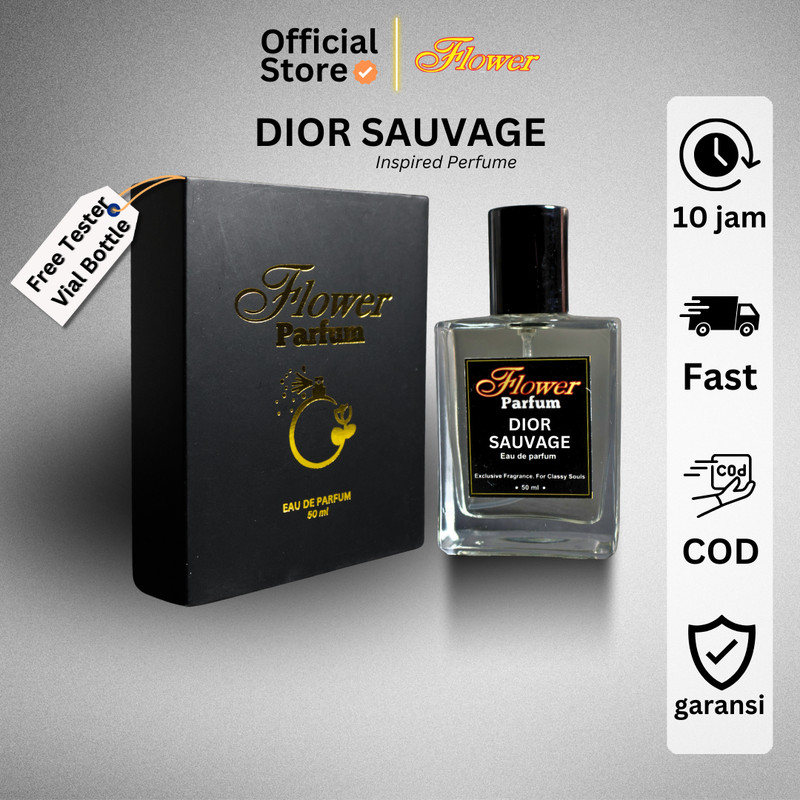 PARFUM Pria tahan lama - Aroma DIOR SAUVAGE inspired perfume 24 jam by Flower Parfum