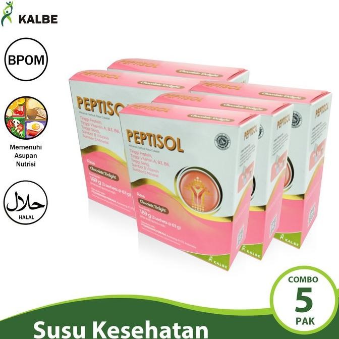 

KALBE Peptisol Susu Kesehatan COMBO 5 PAK CMB05-SAH Coklat