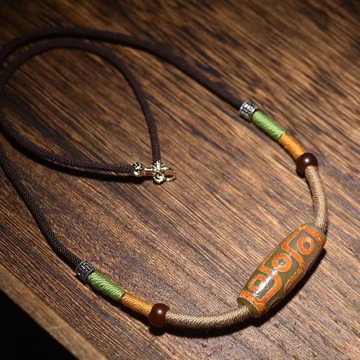 Tibet Vintage Tibetan Pendant Necklace Pure Natural Dzi Bead