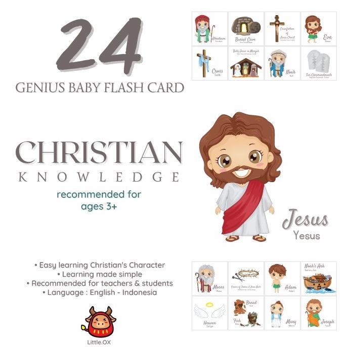 

Flash Card Bible Alkitab Kartu pintar anak balita Kristen Kristiani