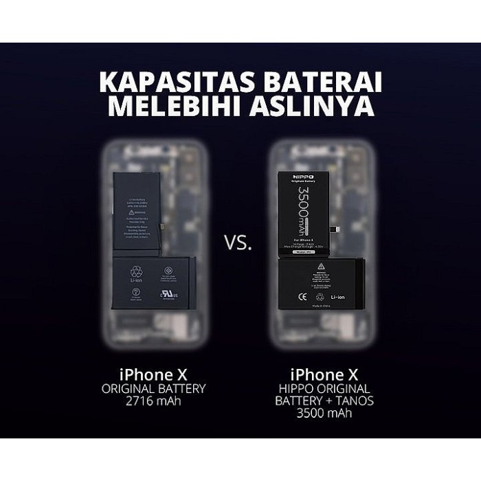 Wiji Hippo Baterai Iphone Xr Battery Hippo Tanos Iphone Xr Double Power