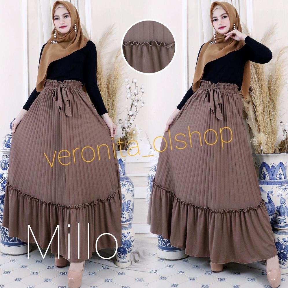 Rok panjang Plisket Rok cabang Kerutan Rok mayung/Payung Rok muslim Terlaris Bawahan cewek Rok kerut