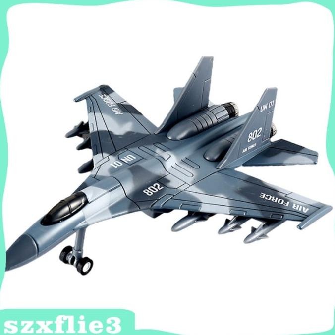 Miniatur Diecast Pesawat Tempur Pull Back Untuk Koleksi /