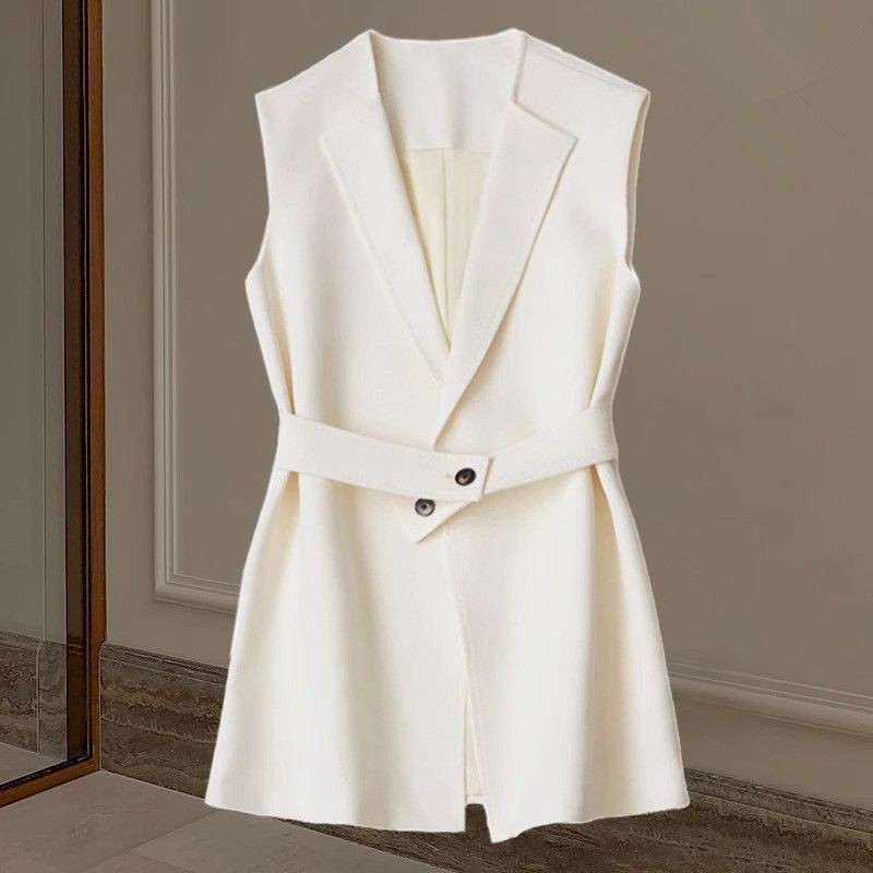 Setelan Rompi Wanita Tanpa Lengan, Rompi Tanpa Lengan, Mantel Pendek