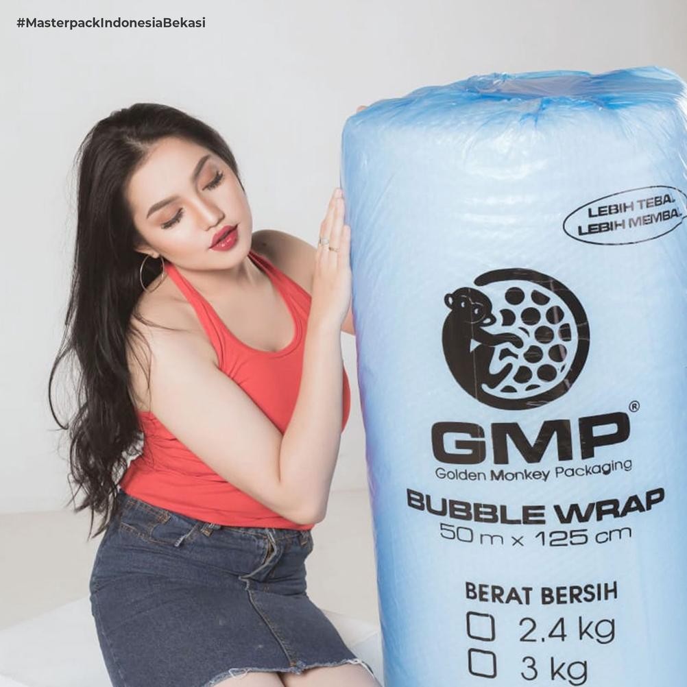 

gf-5 Bubble Wrap GMP 125 cm x 50 meter Bening Hitam Hemat