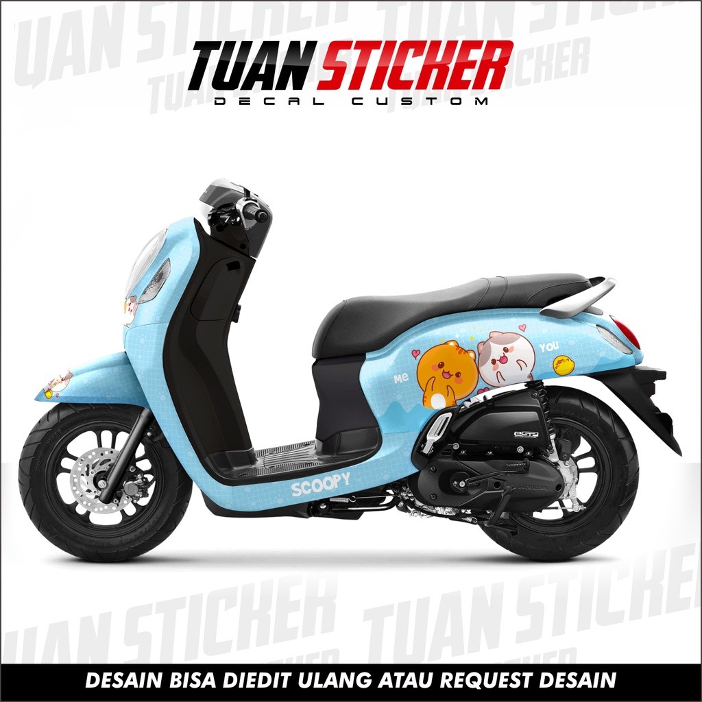 Sticker Decal Scoopy 2021 2022 sticker scoopy 2021 2022 stiker scoopy 2021 2022 Motif blue cute cat