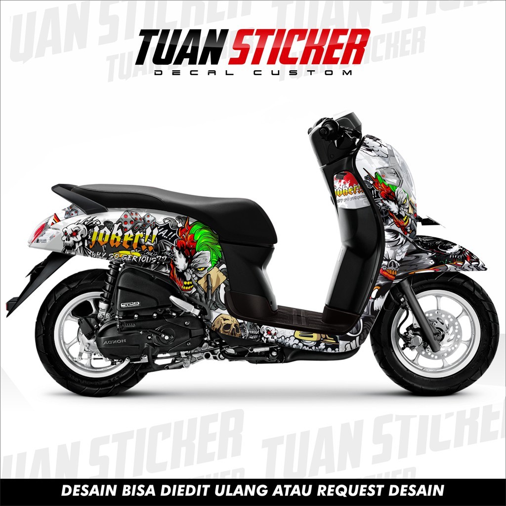Sticker Striping Decal Scoopy New, decal scoopy, cetak striping decal scoopy Scoopy white joker