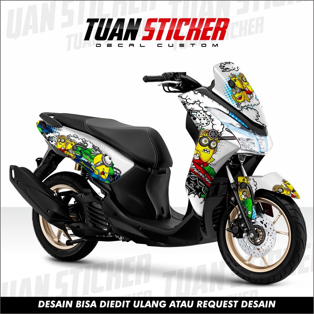 Sticker Striping Decal Yamaha Lexi, Sticker Decal Lexi, cetak sticker lexi, striping lexi minion
