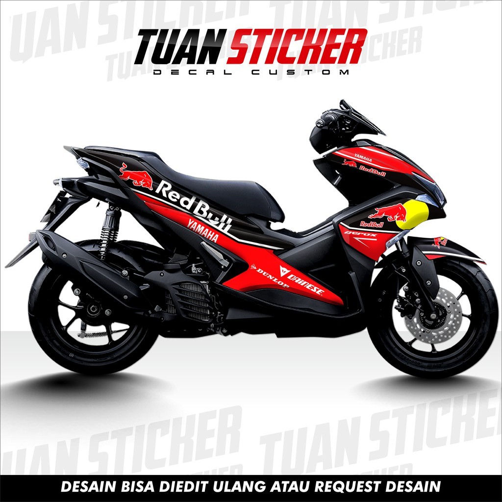 Sticker Striping Decal Aerox 155 full body Red Bull custom design