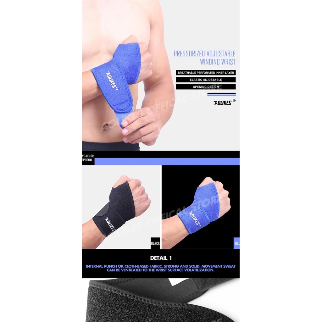 

Aolikes 1Pcs Gym Wrist Bands Sports Wrist Support Straps Hand Wrap Ori