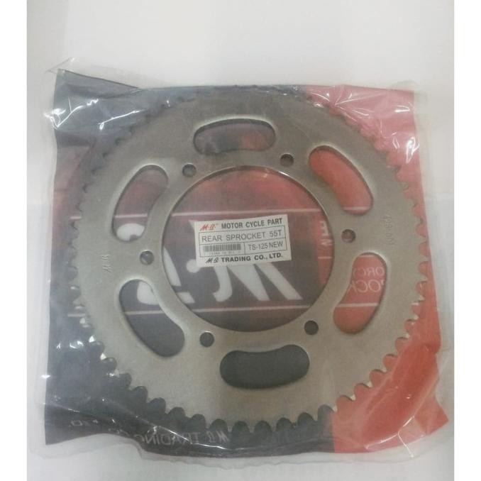 GEAR GIR BELAKANG REAR SPROCKET 55T MB SUZUKI TS 125 NEW
