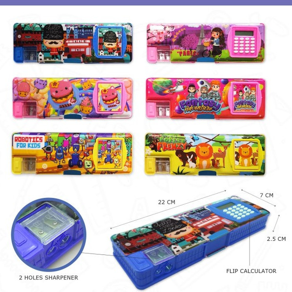 

CJ2 TEMPAT PENSIL MAGNET KARAKTER + KALKULATOR / KOTAK PENSIL CC-7816 KKO