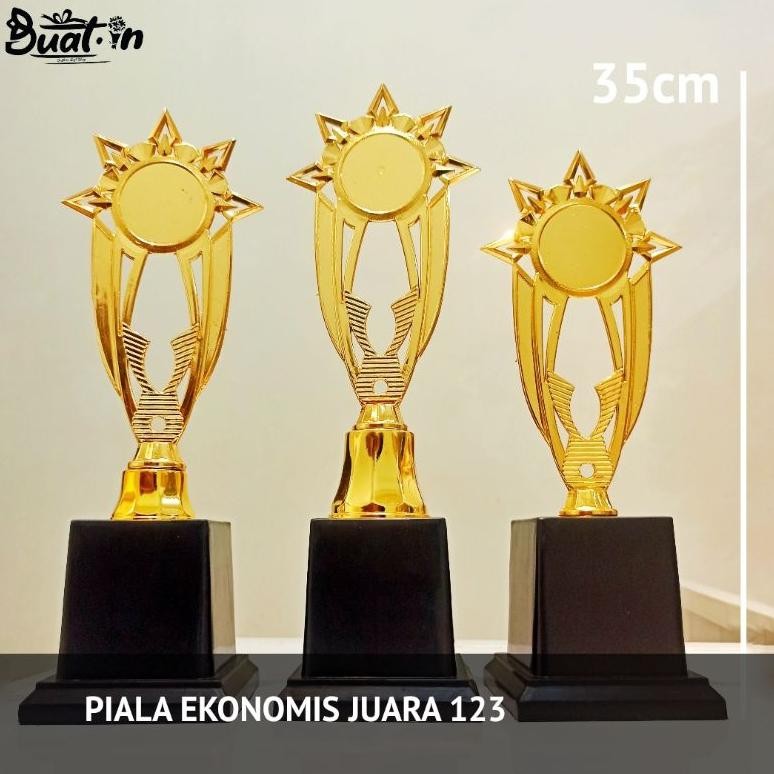 PROMO [ DAPAT 3 PIALA ] PIALA EKONOMIS 123 JUARA LOMBA CUP TROPHY BOLA VOLI FUTSAL CERDAS CERMAT KEL