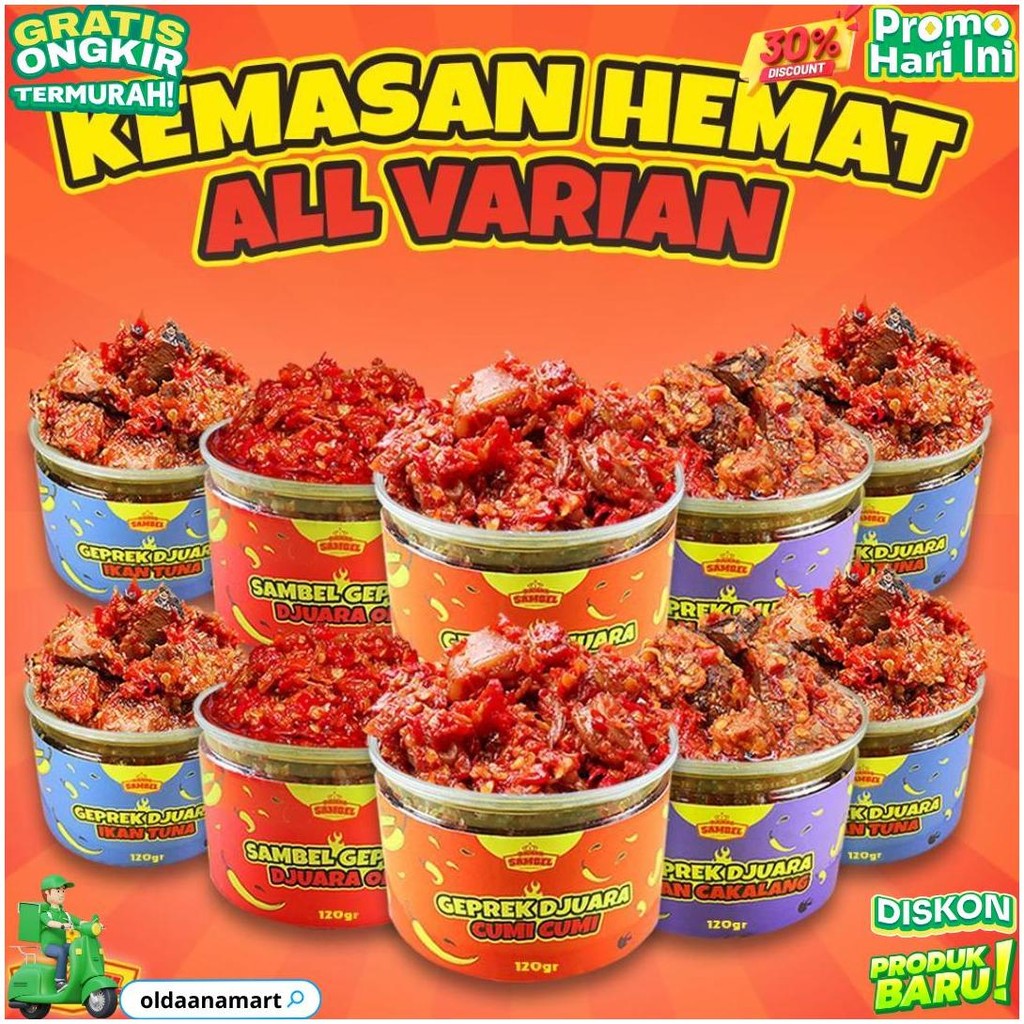 

Djuara Sambel 120Gr / Geprek Original / Geprek Cumi / Geprek Cakalang / Geprek Tuna D Promo 8.8
