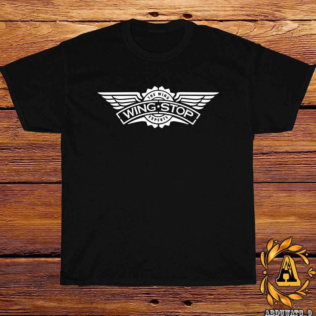 Logo restoran Wingstop baru kaos olahraga hitam abu-abu putih biru tua merah S5Xl