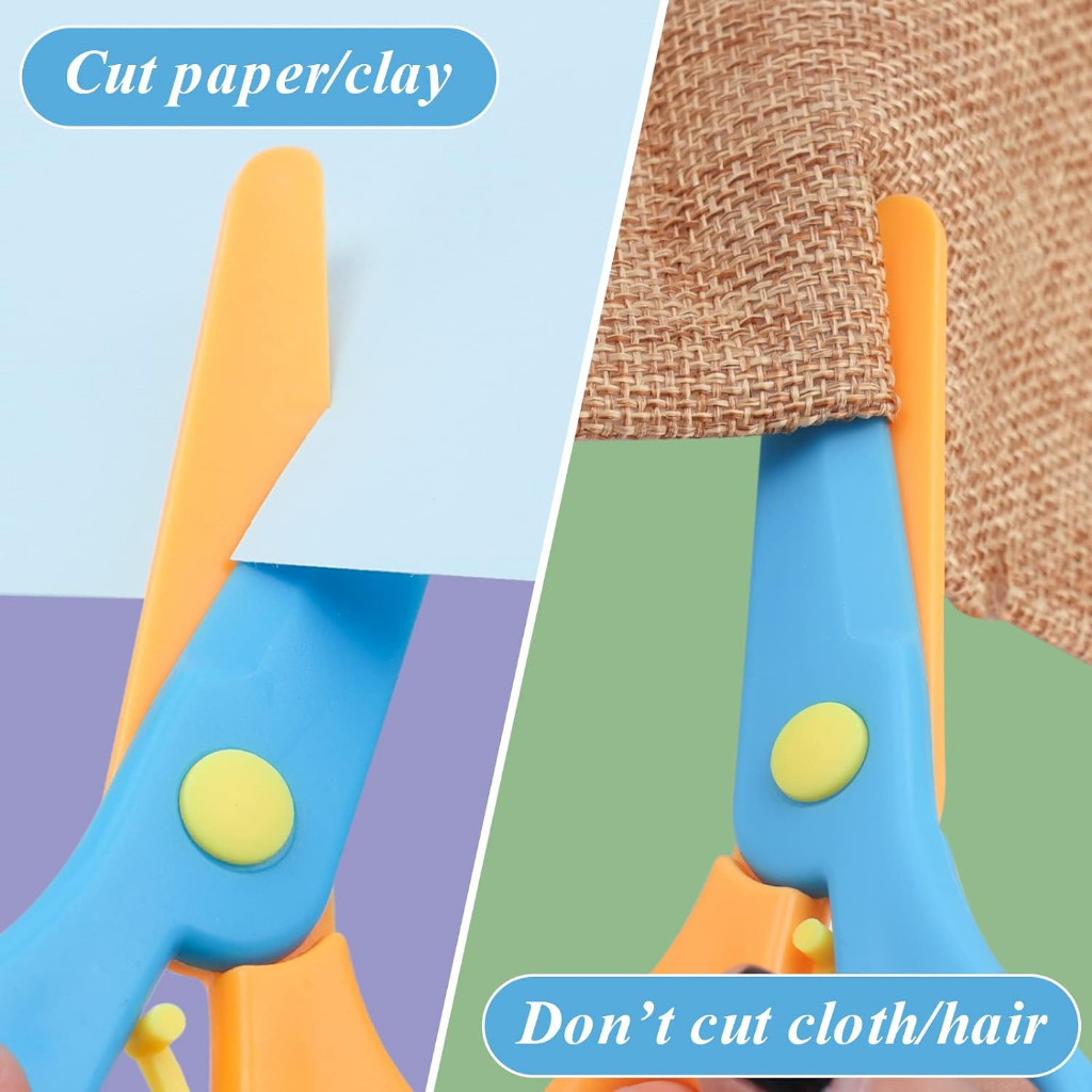 

Gunting Kertas Anak Warna Karakter Polos Ujung Bulat Tumpul Safety Plastic Rounded Scissors Kids