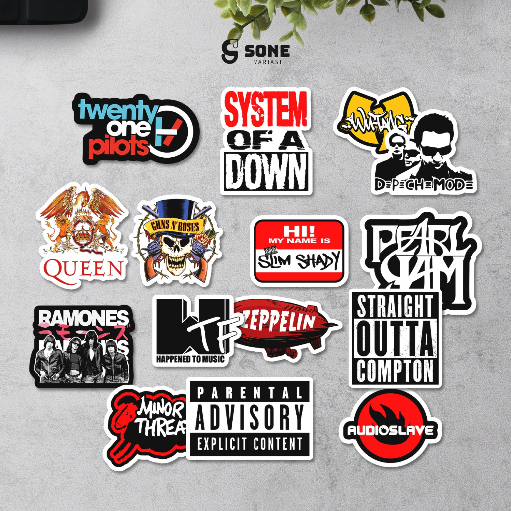 

STIKER Aesthethic BAND Music Rock Punk Heavy Metal Vinyl Waterproof - Sticker Helm Buku Jurnal Koper