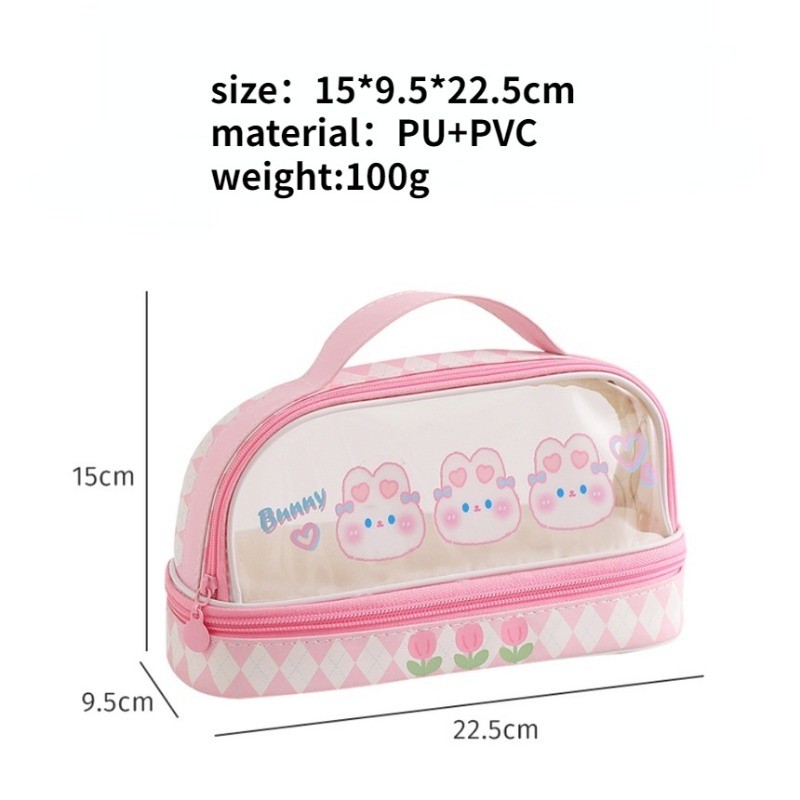 

Tempat Pensil Besar,Transparan PVC Pencil Case, Tas Pensil Murid Lucu,Kotak Pensil Anak Esthetis