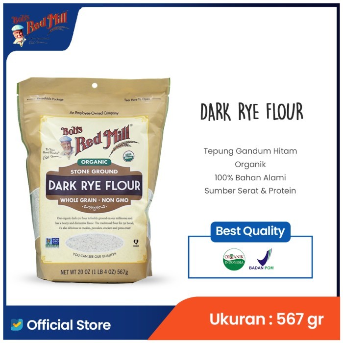 

Bob's Red Mill Organic Whole Grain Dark Rye Flour 623 gr