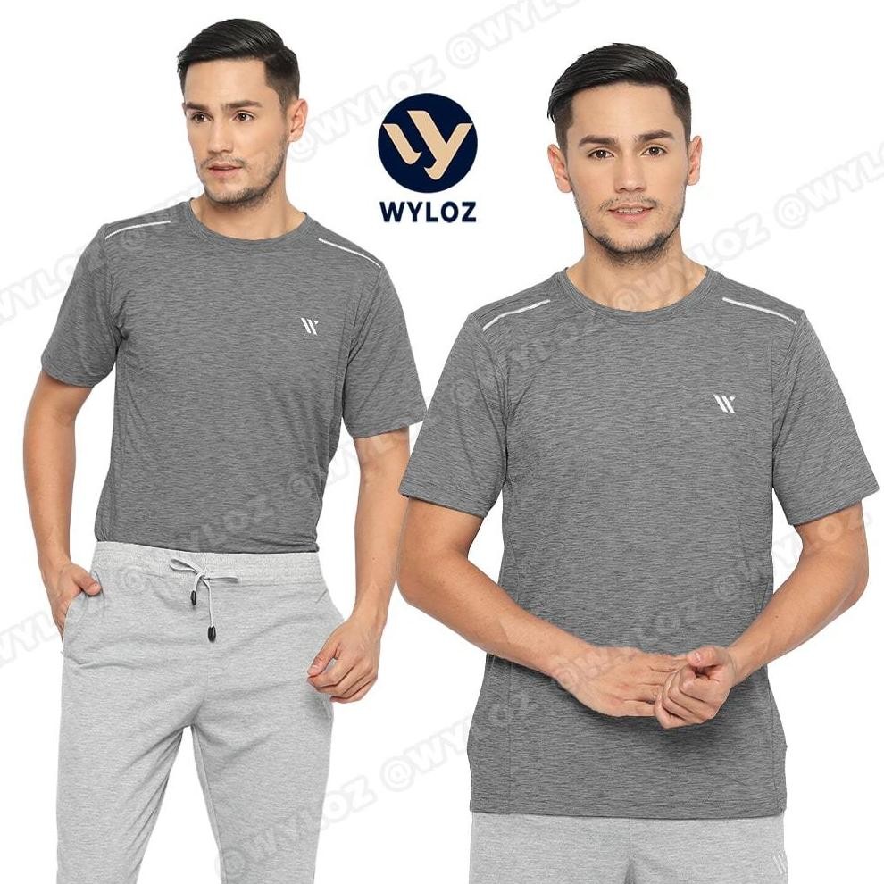 Terbaru Wyloz Baju Kaos Olahraga Training Lengan Pendek Pria Gym Fitness Jersey Lari Running Sepeda 