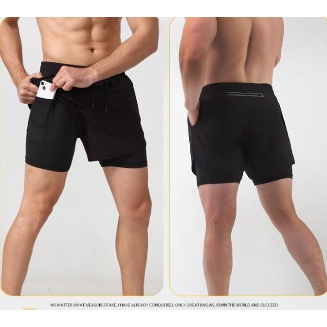 DK22 Celana Pendek Olahraga Lari Pria Gym Training Legging Sport Pria HNT