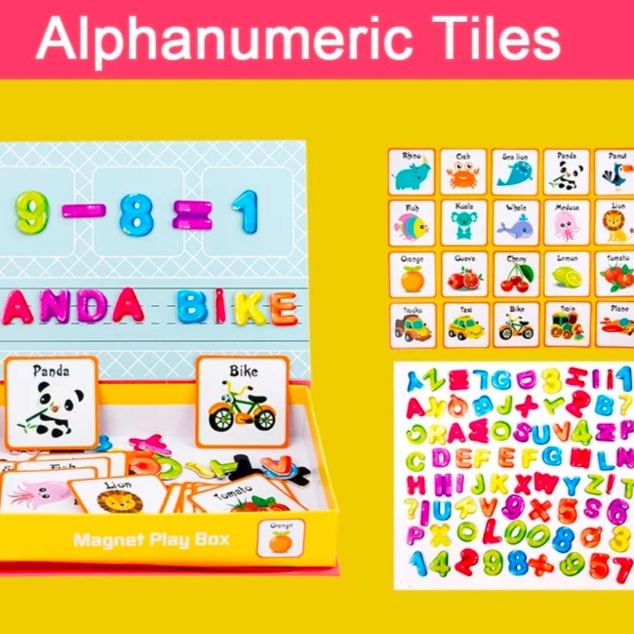 Mainan Anak New Kotak Mainan Magnetic - MAGNET PLAY BOX - Alphanumeric