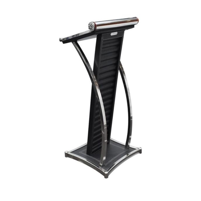 Podium berdiri mimbar masjid gereja krisbow - Hitam & Stainles