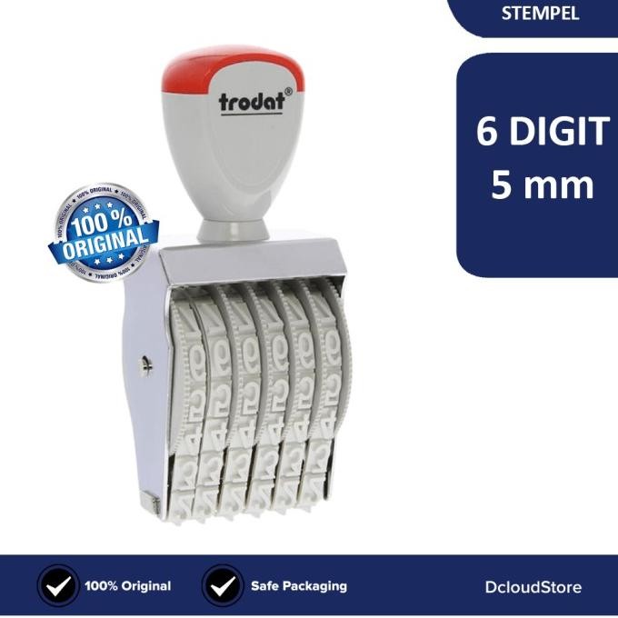 

New | Bagus Stempel Manual 6 Digit Trodat Cap Stempel Angka Nomer Nomor 5 Mm