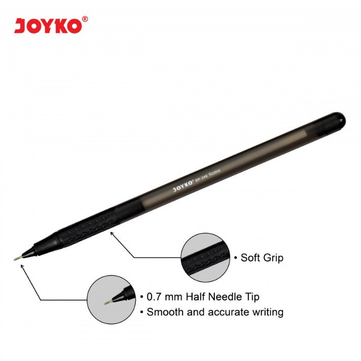 

(12Pc) Pulpen Suma Bp 248 / Pen Joyko Hitam 0.7Mm