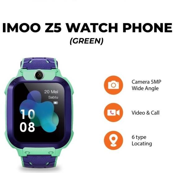 Imoo Watch Phone Z5 Green - Hd Video Call / Jam Anak Pintar