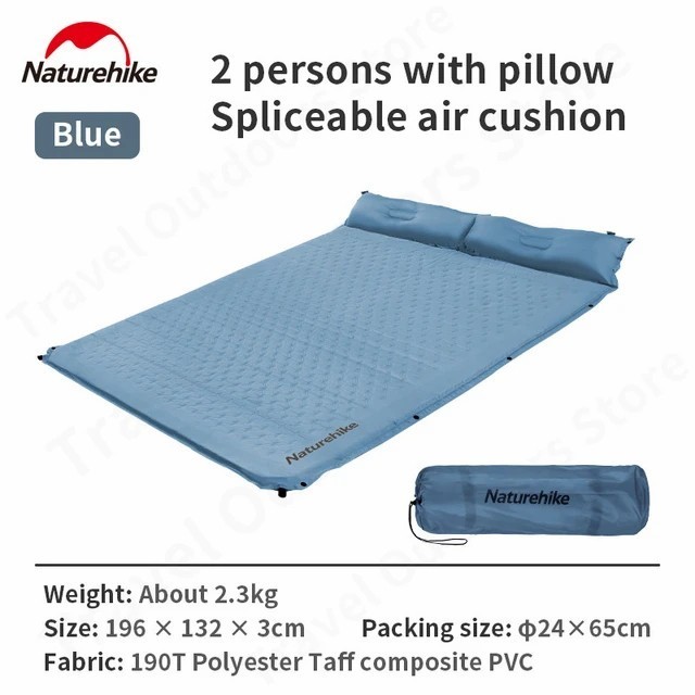 {DianShop} Matras Angin Single Naturehike CNH22DZ012 dan Double CNH22DZ013 - Double Blue Diskon