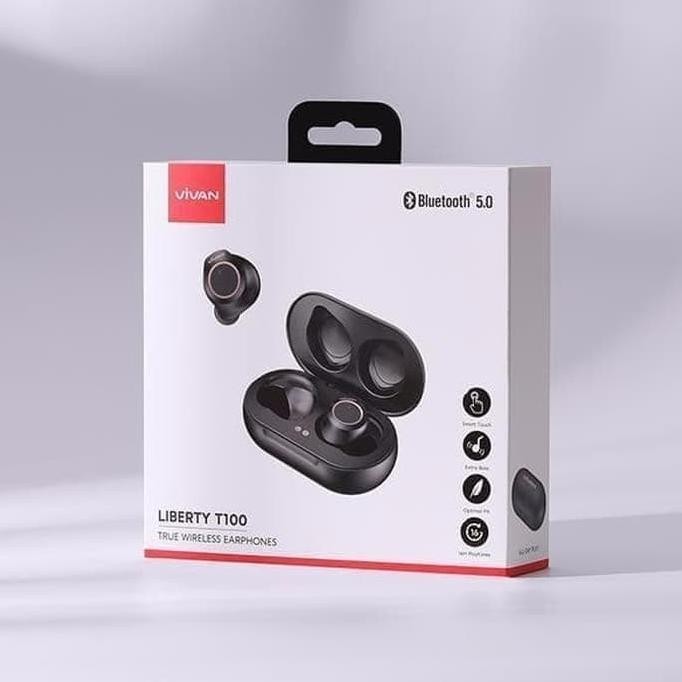 Vivan Wireless headset Bluetooth Earbuds Liberty T100 TWS1 Original R