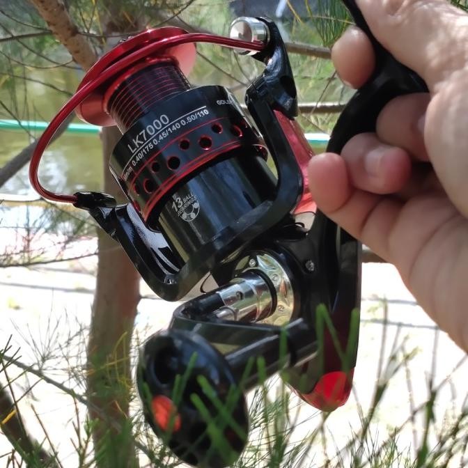 Reel 7000 Gulungan Pancing Gold Sharking LK7000 Metal Reel 4.7:1 13BB