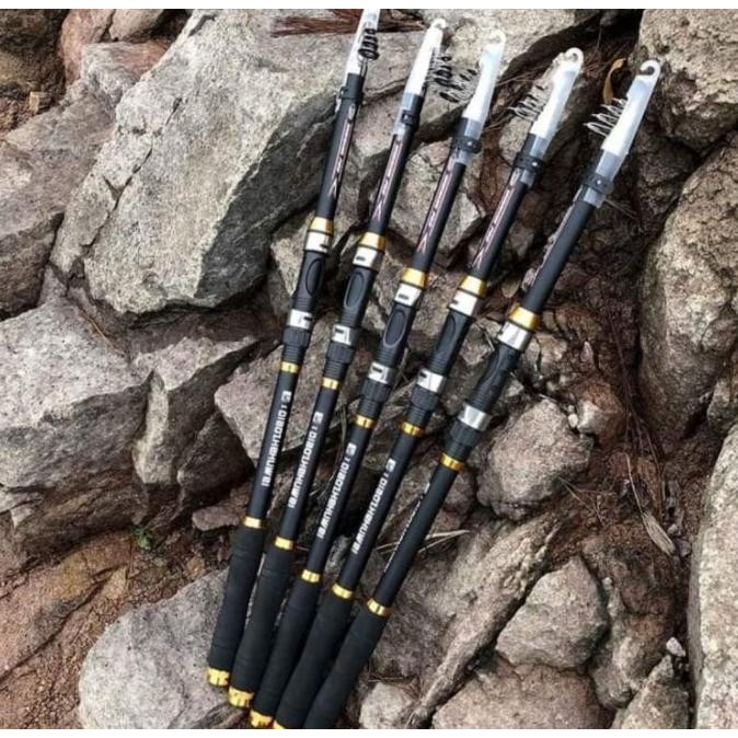 Joran Pancing Portable Carbon Fiber Ghotda Warna Hitam 3 Meter