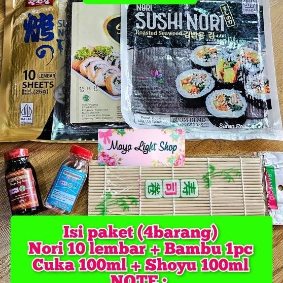 

Paket Tipe 4 Isi N 10Lembar Ggulung Cuka Shoyu Halal Bahan Sushi