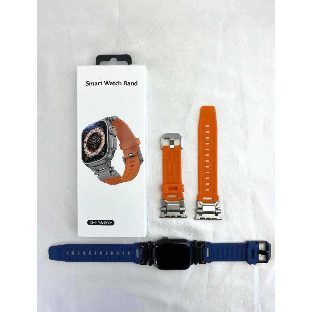 PROMO  NEW STRAP IWATCH LUXURY SILICONE RUBBER TITANIUM COMPATIBLE IWATCH SE 123456789 SE 2 ULTRA 42