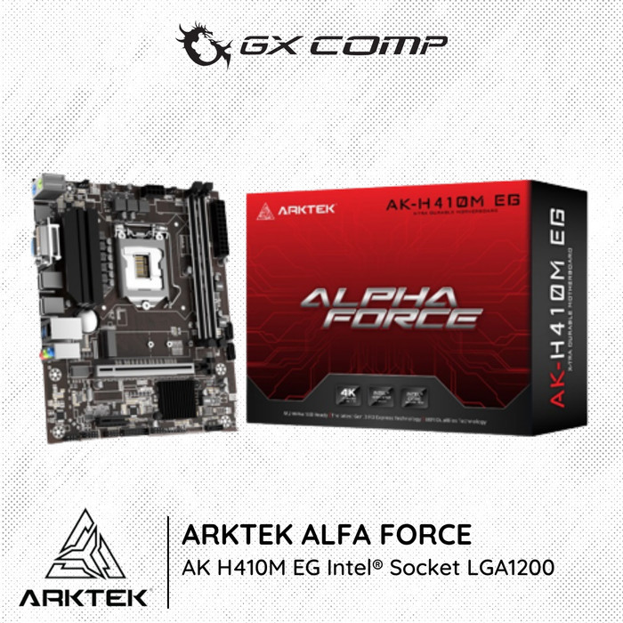 ARKTEK H410M EG ALPHA FORCE MOTHERBOARD INTEL SOCKET LGA 1200