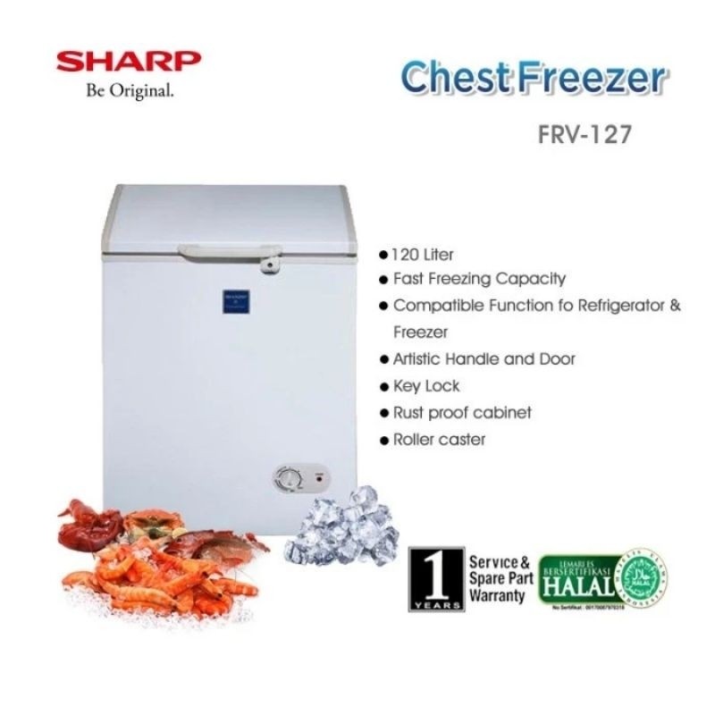 Chest Freezer Box Sharp FRV127 Kapasitas 120Liter Sharp FRV-127