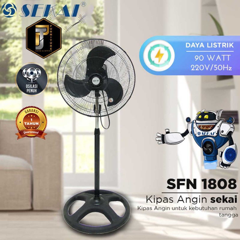 Stand Fan Sekai Kipas Angin Berdiri Sekai 18inch SFN 1808