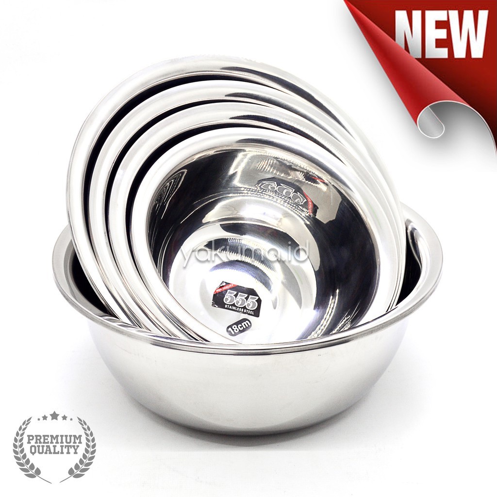 BASKOM / MANGKOK STAINLESS 555 SET 5