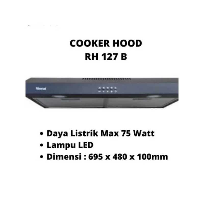 Rinnai Cooker Hood Penghisap Asap Kompor Rinnai RH-127B