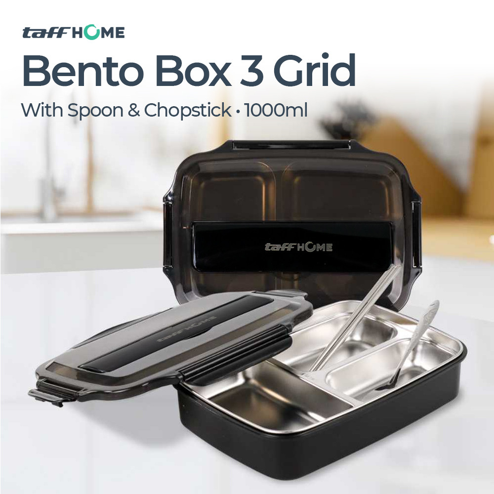 

TaffHOME Kotak Makan Lunch Box Stainless Steel 3 Grid 1L - OU1000