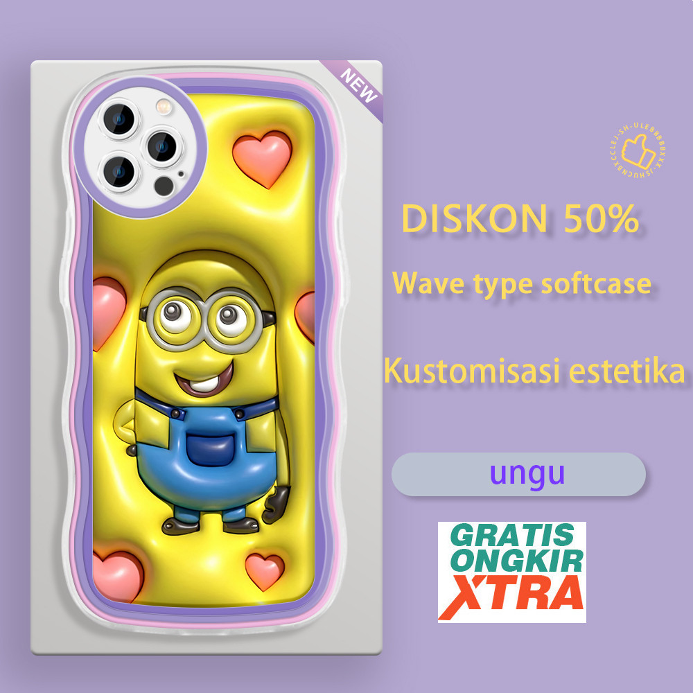 Samsung J2 J7 Prime Pro J7 2015 Core NXT J5 Pro 4G 2017 J3 2016  Casing Ponsel  Pola Minion love 3D 