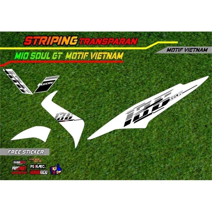 Striping Stiker transparan xeon motif Vietnam