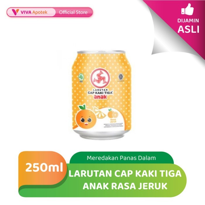 

Larutan Cap Kaki Tiga Anak Rasa Jeruk Meredakan Panas Dalam (250 ml)