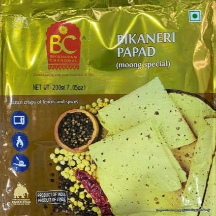 

] BIKANERI PAPAD MOONG SPECIAL BHIKHARAM CHANDMAL 200G / Kerupuk India