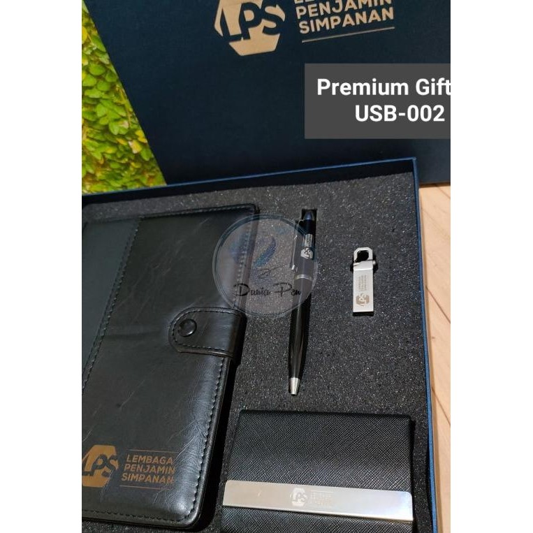 

Giftset Usb (Usb + + Notes A5+Card Holder) Gift Set Elegan