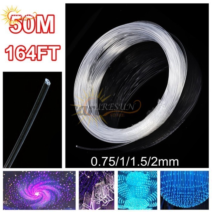 Produk Kabel Fiber Optik PMMA Fiber Optic 50m Untuk Lampu Hias Plafon