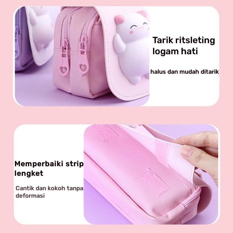 

yt- Tempat pensil squishy cute Tas pensil multifungsi dekompresi Kotak pensil lucu besar unik Pencil case 3D cute waterproof Untuk sekolah kantor pelajar Large capacity pencil bag Kotak pensil anak Handle design Premium