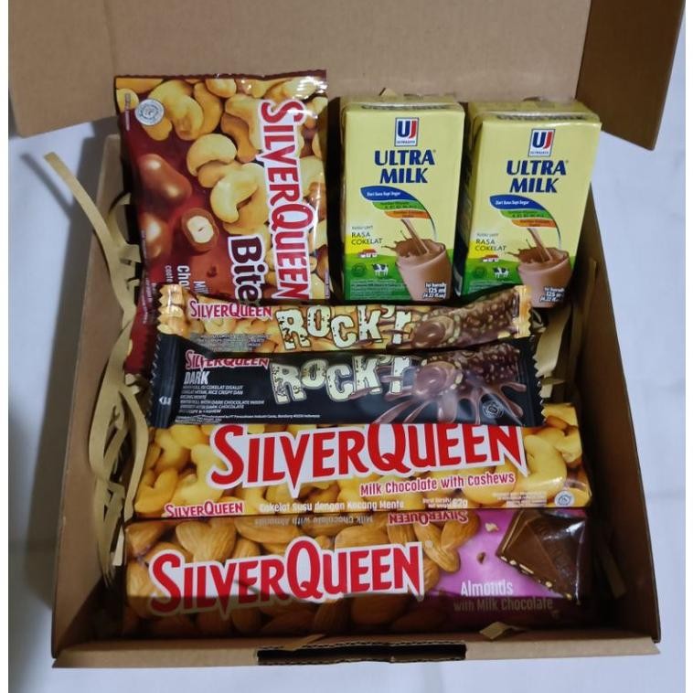 

jy-6 (READY STOCK) HAMPERS SNACK / SNACK BOX COKELAT SILVERQUEEN ULTRAMILK / GIFT COKLAT / PAKET COKELAT PAKET JAJAN KADO Sale